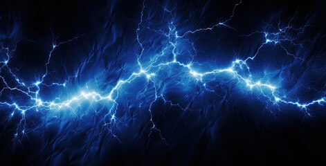 Fototapeta premium Shiny lightnings composition on the dark background. Abstract energy strike ornament in the thunderstorm.