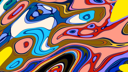 Abstract Liquid Flowing Colorful Gradient, Fluid Art Wallpaper and Summer Music Festival