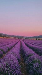 Obraz premium Serene Lavender Field at Sunset
