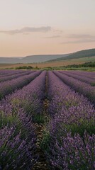 Obraz premium Serene Lavender Field at Sunset