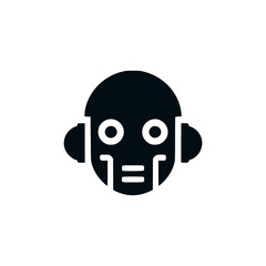 technology robot head science mechanic logo vector illustration template design