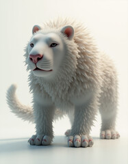 animal portrait on white background. Generative ai.