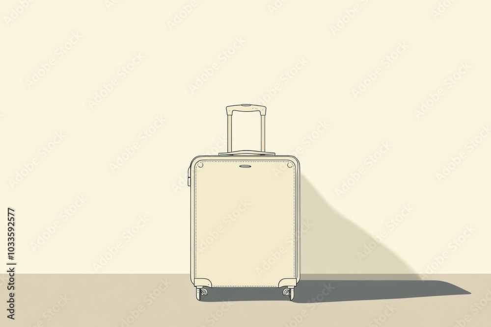 Poster this artwork features a clean, minimalist suitcase design, perfect for evoking thoughts of travel an