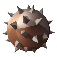 3D illustration of a spiked ball