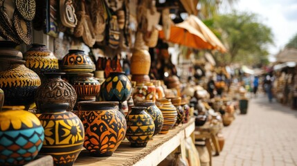 Fototapeta premium Historical handicraft market in Offering handmade products that reflect the history, culture and skills of local artisans.