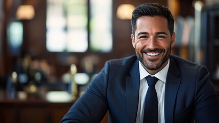Fototapeta premium A confident lawyer smiling after winning a case