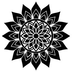 Mandala Silhouette | isolated vector silhouette illustration on white background