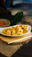 Smash fried chicken with super spicy sambal