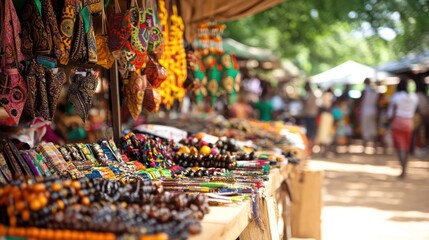 Local markets during seasonal festivals in Ghana, Africa, celebrate the diversity of multicultural crafts and culinary traditions
