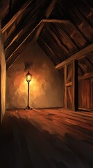 Naklejka premium Spanish Barn Interior in the 18th Century