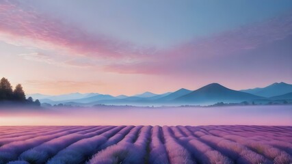 Naklejka premium A sky blue to lavender gradient, reminiscent of a serene dawn sky, adding a soothing visual element 
