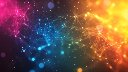 Obraz premium Abstract Network with Intertwined Lines and Glowing Points