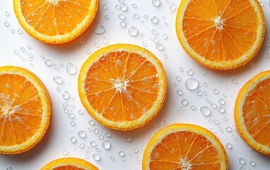 Orange Slices with Water Drops
