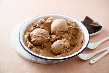 Homemade chocolate ice cream