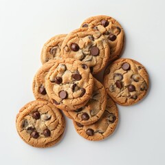 A collection of chocolate chip cookies with the topping visible.