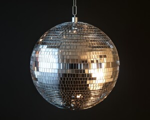 Mirror Ball. Silver Discoth&Atilde;&uml;que Ball for Entertainment with Flash Effect