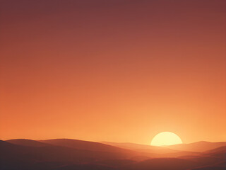 Obraz premium A sunset orange background with a soft glow, giving a warm and inviting feel, perfect for cozy themes