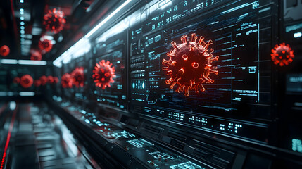 A world where AI algorithms analyze global health data to predict and prevent pandemics, coordinating the distribution of vaccines and medications through virtual platforms
