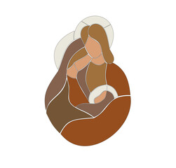 HOLY CHRISTIAN FAMILY SYMBOLIC COLORED IMAGE