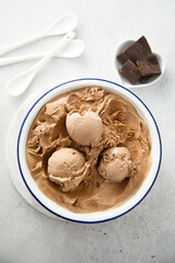 Homemade chocolate ice cream