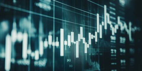 Close up of stock market chart on screen