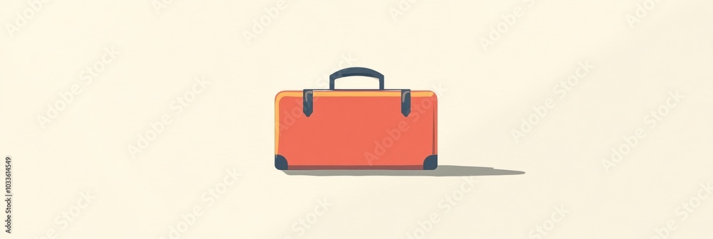 Leinwandbilder this illustration features a simple yet vibrant suitcase highlighted by sharp lines, evoking a sense