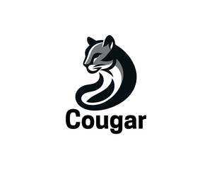 Cougar Head Logo Design Vector Illustration