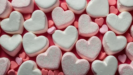 Obraz premium heart shape marshmallow for valentines background