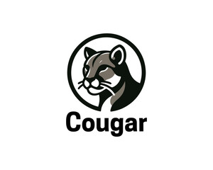 Cougar Head Logo Design Vector Illustration