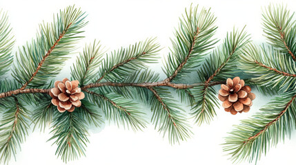 Seamless Spruce Branches Christmas Background Pattern