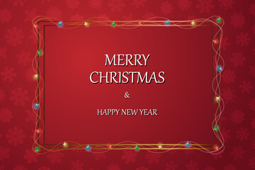 Christmas Celebration Card, Flyer, Banner, Poster or Invitation with stylish text on Snowflakes. Vector Illustration