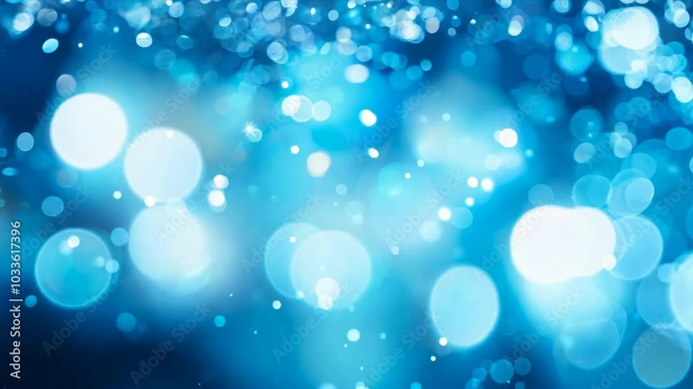 Aufkleber celestial blue bokeh: abstract background of shimmering lights