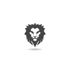 Lion head icon with shadow
