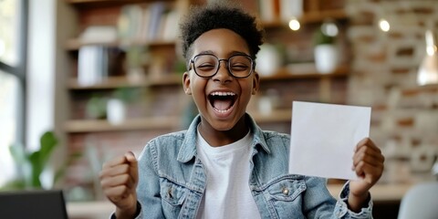 Young Person Excitedly Opening Their First Paycheck Envelope