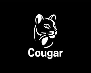 Cougar Head Logo Design Vector Illustration