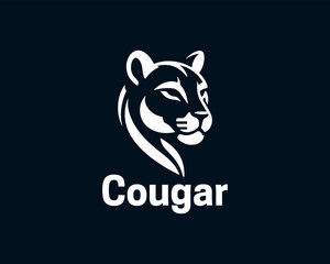 Cougar Head Logo Design Vector Illustration