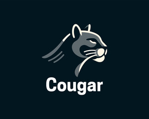 Cougar Head Logo Design Vector Illustration