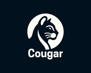 Cougar Head Logo Design Vector Illustration