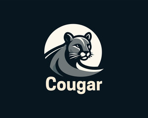 Cougar Head Logo Design Vector Illustration