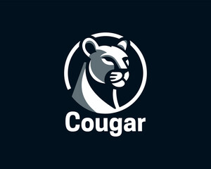 Cougar Head Logo Design icon Vector Illustration