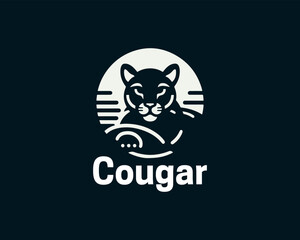 Cougar Head Logo Design icon Vector Illustration