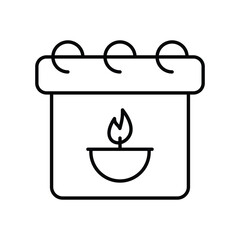 Calendar line icon with white background vector stock illustration