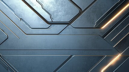 Obraz premium A sleek, modern metallic background with geometric patterns and subtle lighting effects.