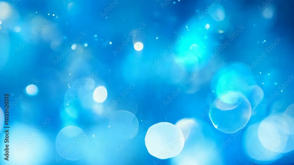 Poster Abstract Blue Bokeh Background: A captivating and ethereal abstract background featuring soft, glowing blue bokeh lights, offering a sense of tranquility and serenity.  