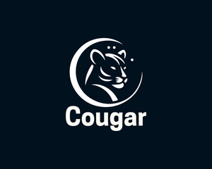 Cougar Head Logo Design icon Vector Illustration