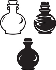 Potion bottle vector black silhouette design for T-Shirt