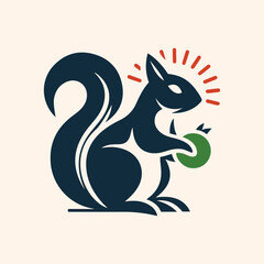 Squirrel logo icon vector illustration