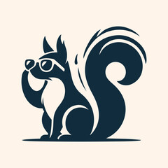 Squirrel logo icon vector illustration
