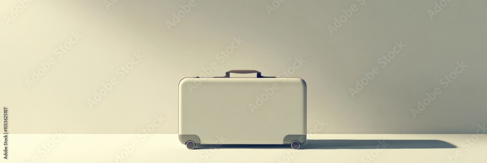 Leinwandbilder this illustration features a sleek suitcase resting against a wall, highlighting its minimalist desi