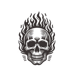 Fototapeta premium Skull in flame isolated vector illustration